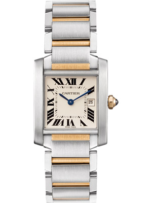 Cartier Mid Size Tank Francaise in Steel and Gold