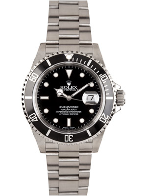 Genuine Rolex Submariner Watch with Black Dial