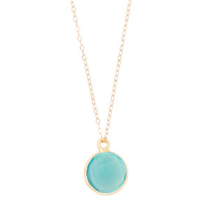 Green Chalcedony Necklace with 14k Gold-filled Chain