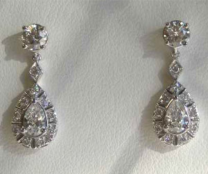 1.21 Ct. tw Teardrop Diamond Earrings White Gold