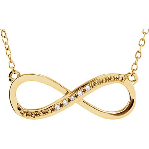 Diamond Infinity Necklace in 14K Yellow Gold