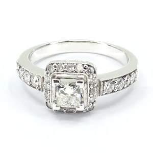 1.03 Ct. tw Diamond Engagement Ring 14K White Gold