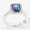 Picture of blue sapphire diamond ring in white gold