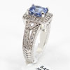 Picture of blue sapphire diamond ring in white gold