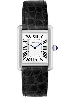 Cartier Tank Solo with Silver Dial and Blue Roman Numerals