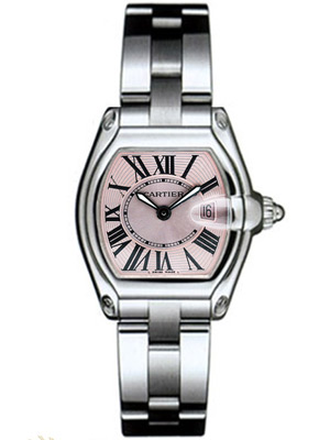 Cartier Ladies Roadster Watch Pink Dial Roman Numerals