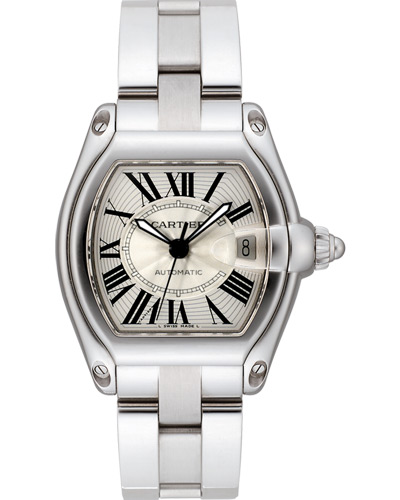 Cartier Men's Roadster Watch Automatic Chronograph Silver Guilloche ...