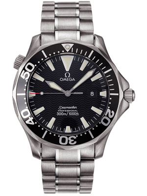 Omega Seamaster Professional 300M Quartz Black Steel Divers Watch