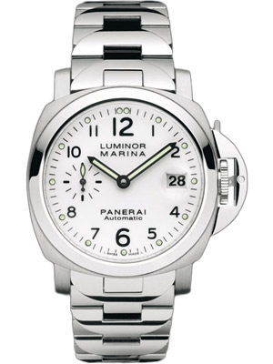 Panerai Stainless Steel White Dial Luminor Marina 40mm PAM00051