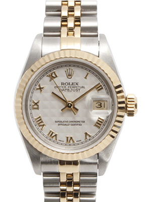 Rolex Lady Datejust with Ivory Pyramid Roman Dial