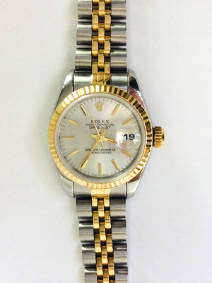 Rolex Ladies 69173 Silver Yellow Gold Index Dial