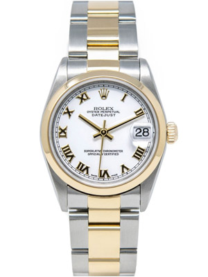 Rolex Ladies Oyster Perpetual Datejust 18 K Yellow Gold and Steel 68243 31 mm