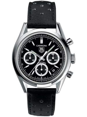 Tag Heuer Carrera Automatic Chronograph with Black Racing Strap